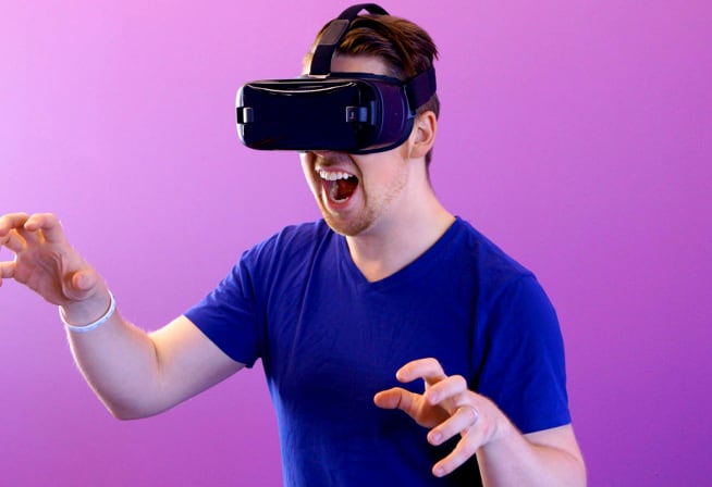 man having VR session